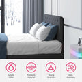 Light Grey Full Size Bed Frame with 4 Storage Drawers V971231