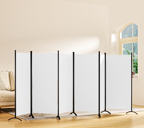 Black 6 Panel 6 ft Folding Room Divider U927995