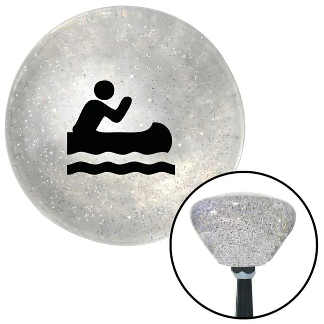 Black Man in a Canoe Clear Retro Metal Flake Shift Knob with M16 x 1.5 Insert J939339