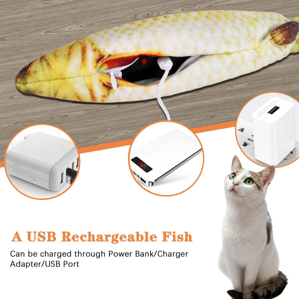 Electric Moving Wagging Fish Cat Toy Y3932