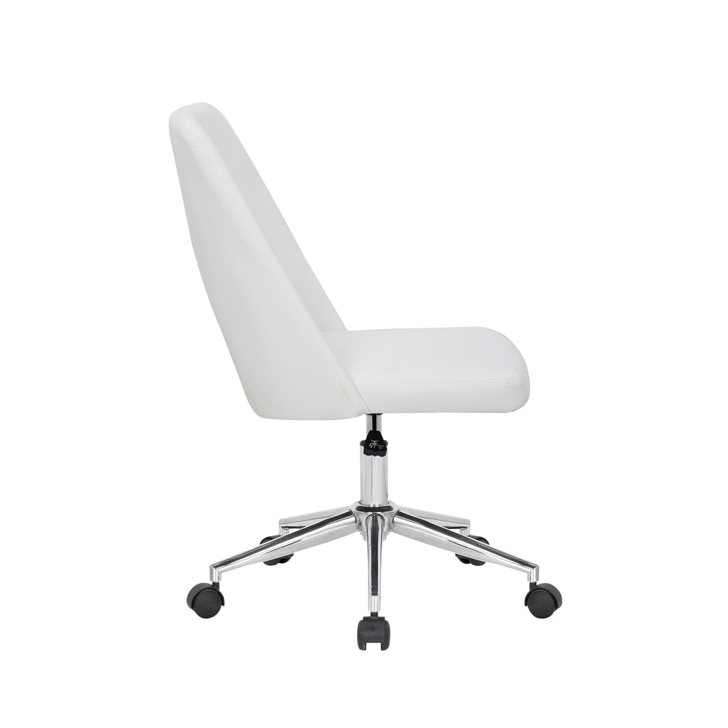 White Fabric Office Task Chair Q732
