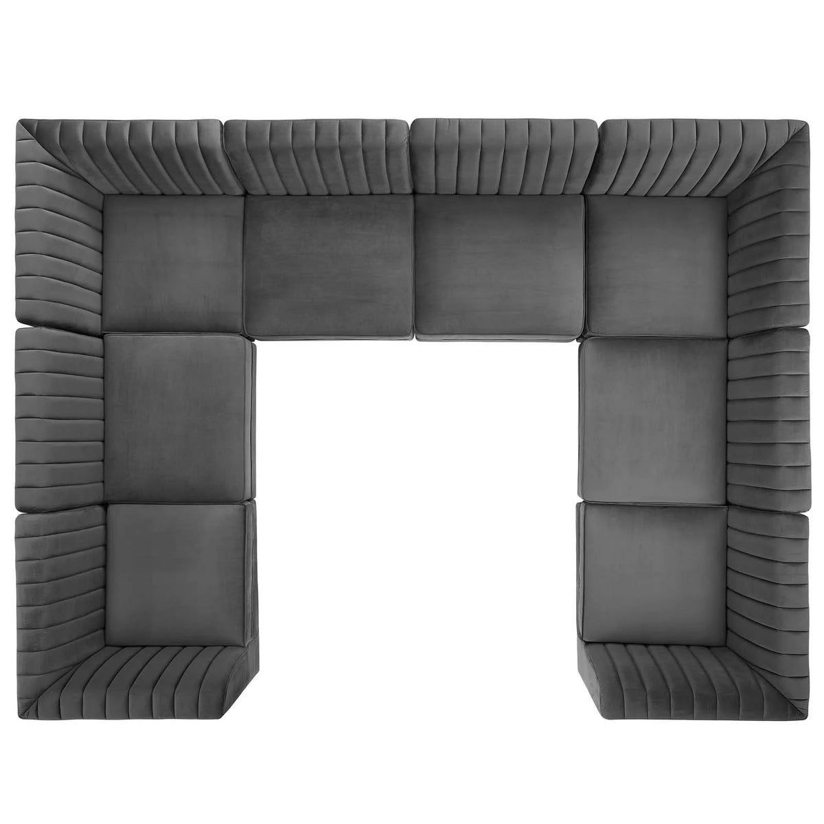 Gray Velvet 8-Piece Sectional Sofa Z130685