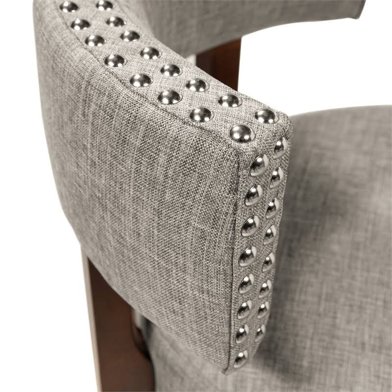 Light Gray Fabric Swivel Bar Stool (Set of 2) E4295