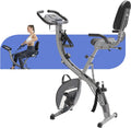 Foldable Magnetic Indoor Cycling Exercise Bike with Resistance Bands and Ankle Strap A784522