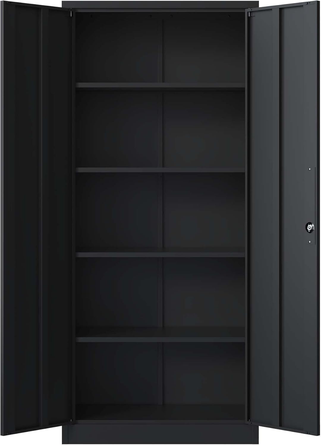 71" H Metal Garage Storage Cabinet with Doors and 4 Shelves A9686