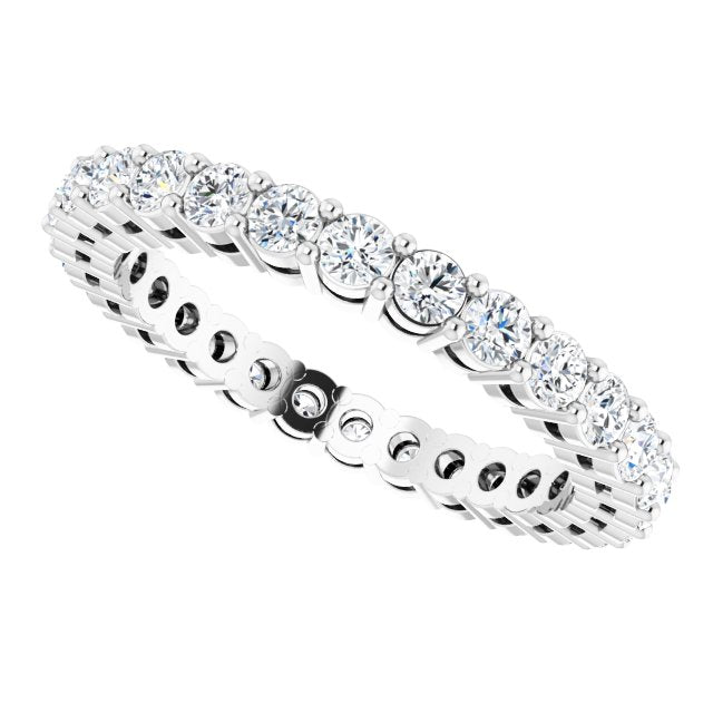 14K White 7/8 CTW Natural Diamond Eternity Band Size 5 T98037