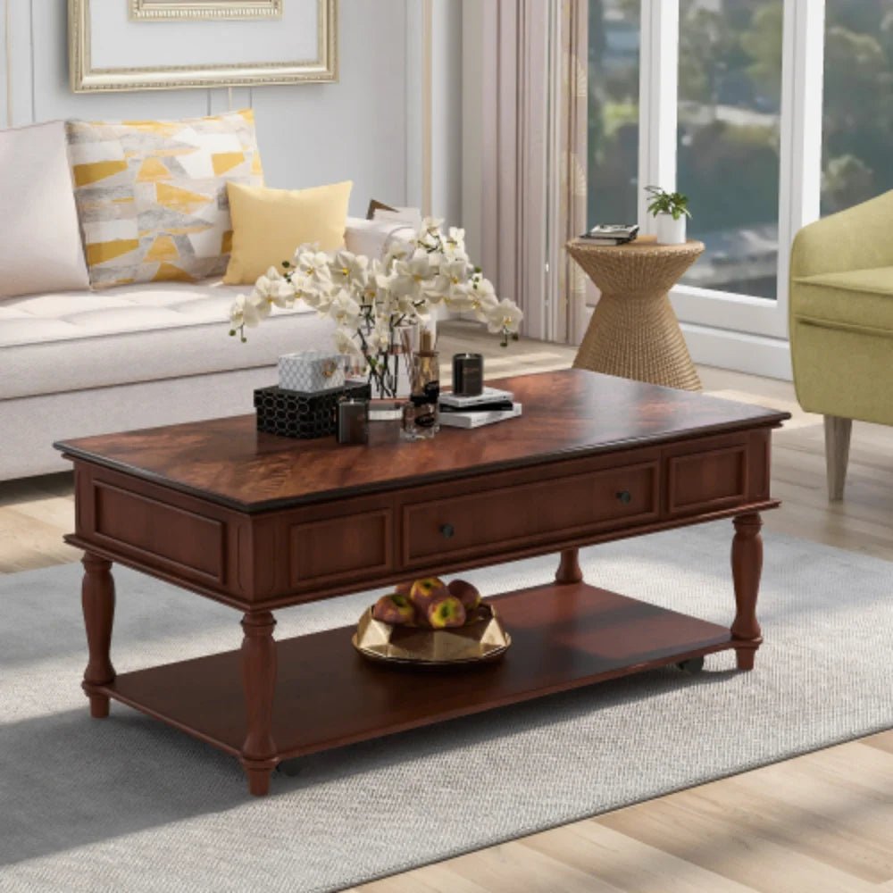 Cocktail Table with Caster Wheels Espresso U25060