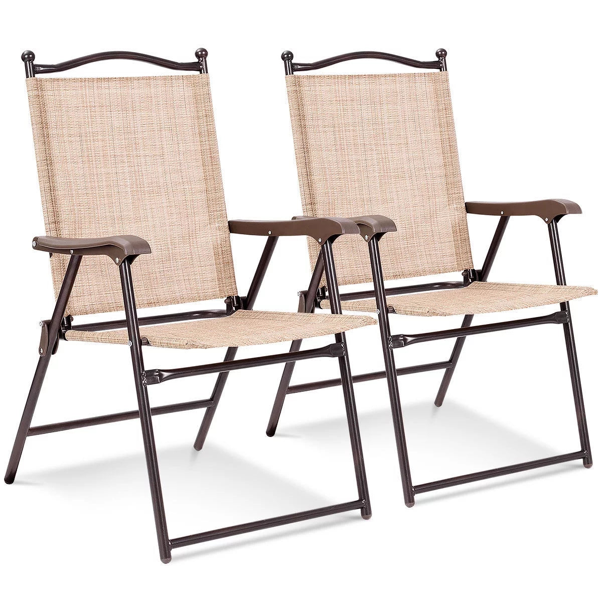 Set of 2 Black Folding Sling Back Chairs I9070