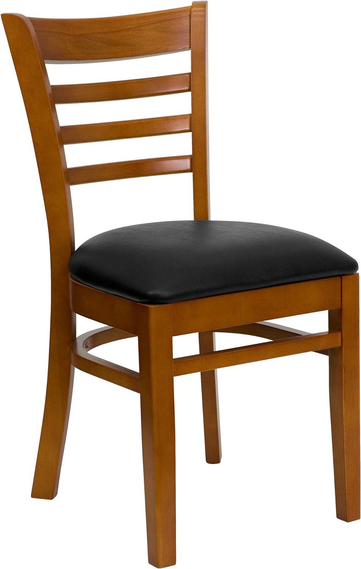 Black Vinyl Seat Ladder Back Chair D8311