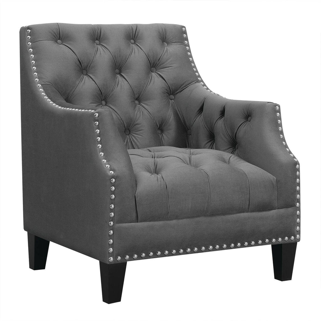 Tufted Accent Chair with Nail Trim K538