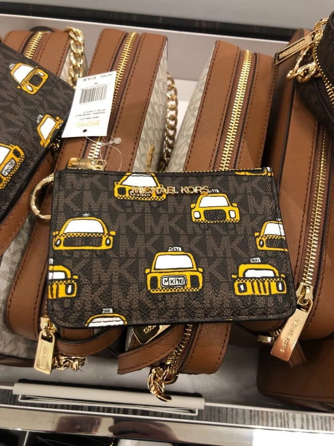 Brown Leather Coinpouch ID Holder Wallet P971