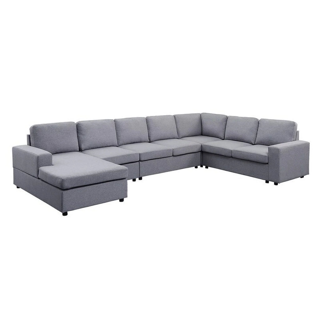 Light Gray Modular Sectional Sofa with Reversible Chaise L2520