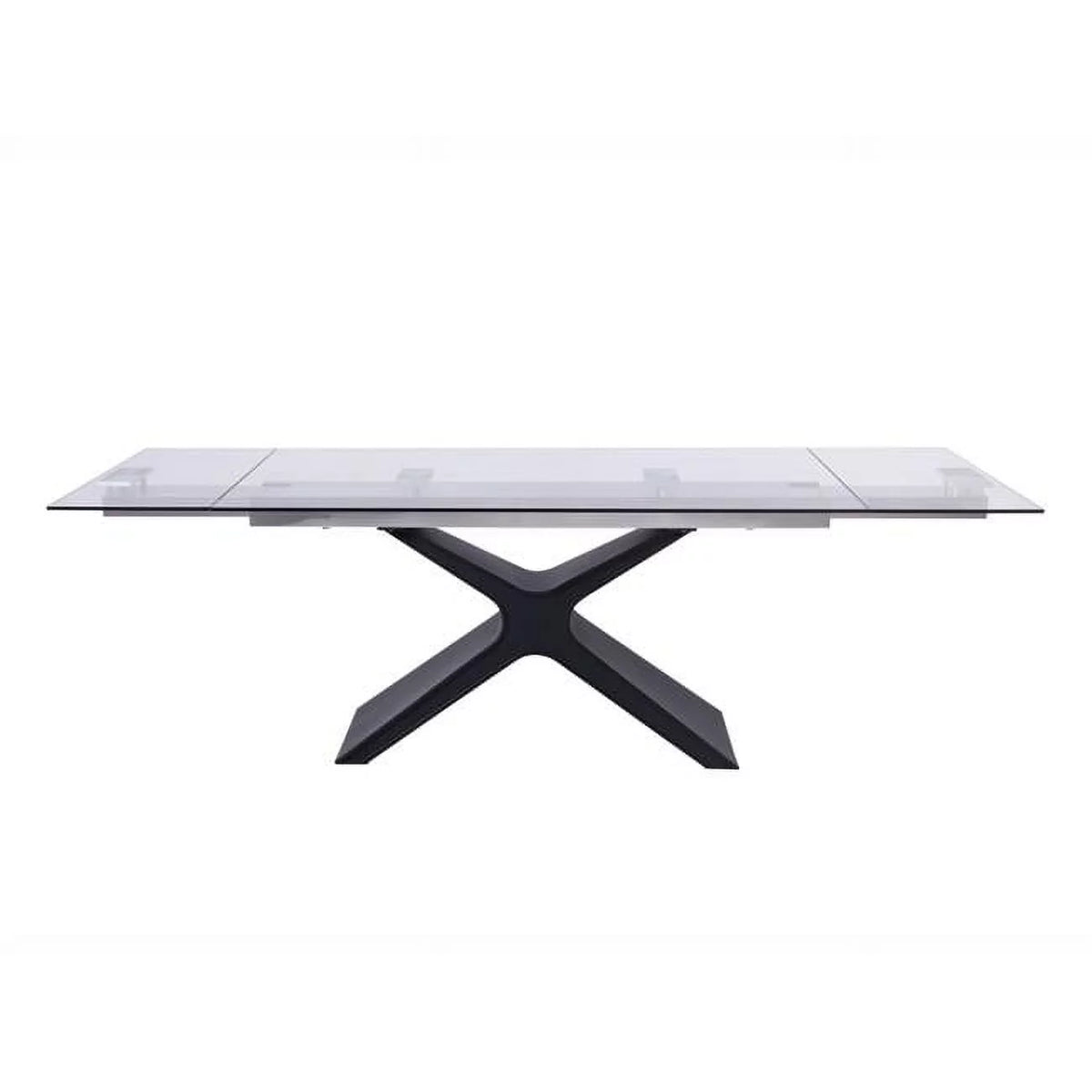Glass & Black Extendable Rectangular Dining Table F624762