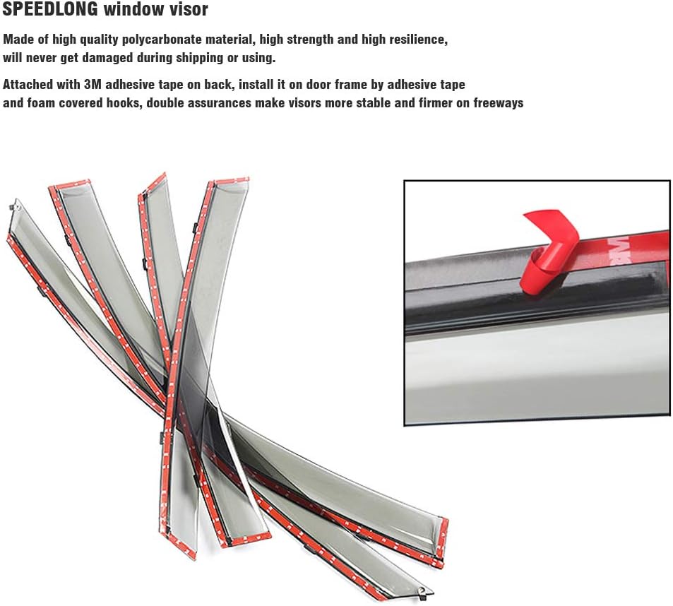 Car Window Visor Vent Shade Deflector Sun/Rain Guards P52897