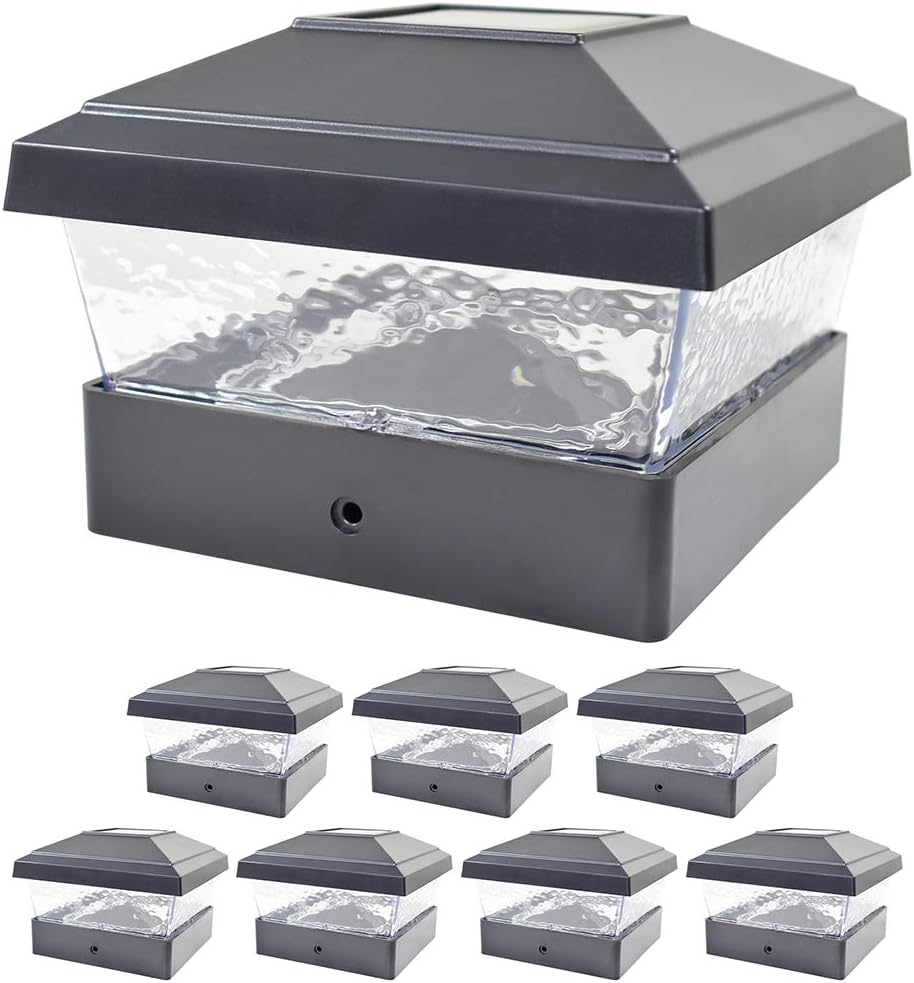 White 8 Pack Solar LED Post Deck Cap Light P45946