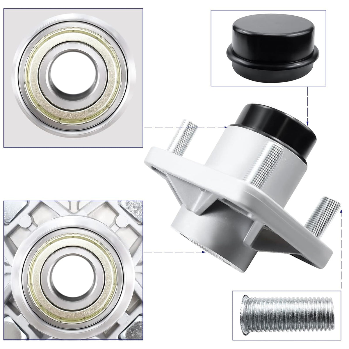 2Pcs Front Wheel Hubs Assembly with Bearings I893