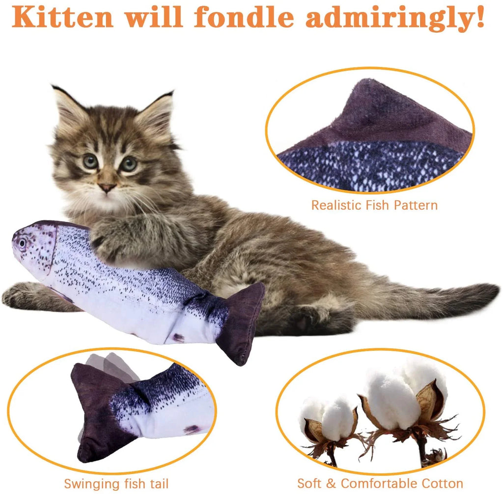 Electric Moving Wagging Fish Cat Toy Y3932