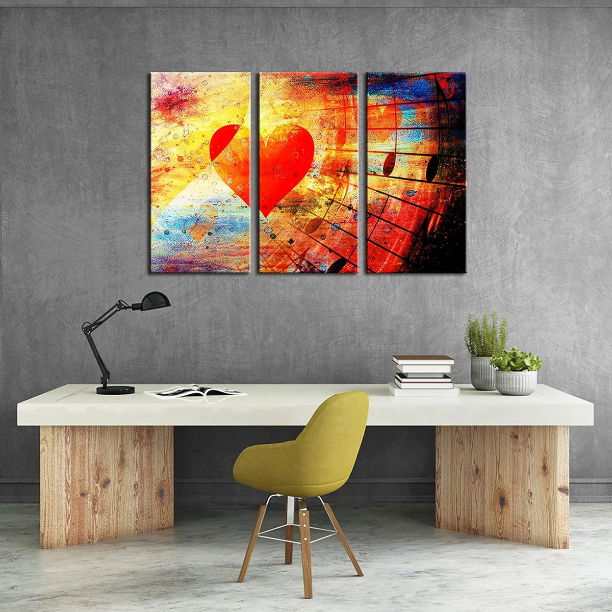3 Pieces Framed and Stretched Canvas Prints Each Panel 12x24inch N28844