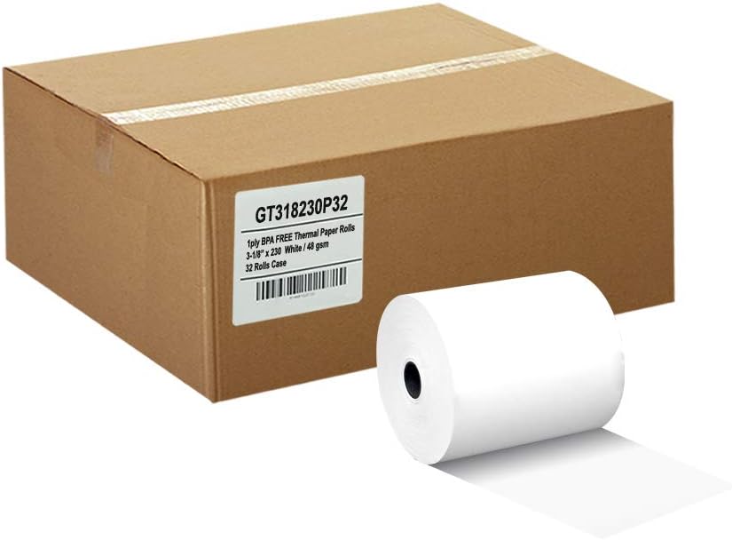 Thermal Paper Receipt Rolls 3 1/8 x 230 ft BPA Free 32 Rolls V597