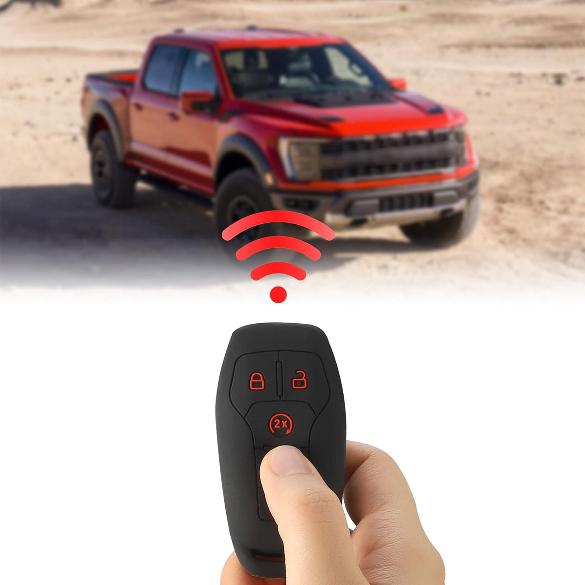 2Pcs Silicone Smart Key Fobs Remote Covers Case (Black) D66830