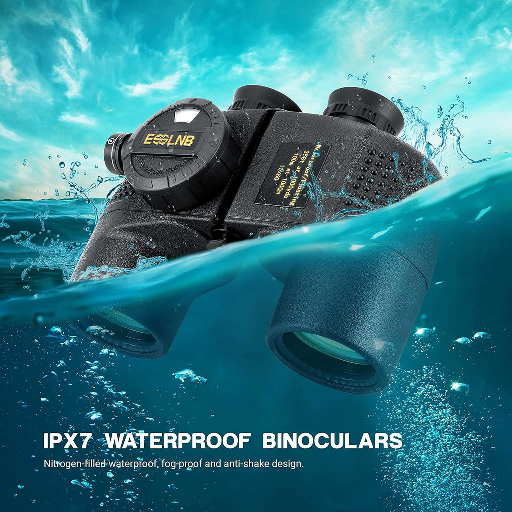 10X50 Waterproof Marine Binoculars with Rangefinder and Compass H5848