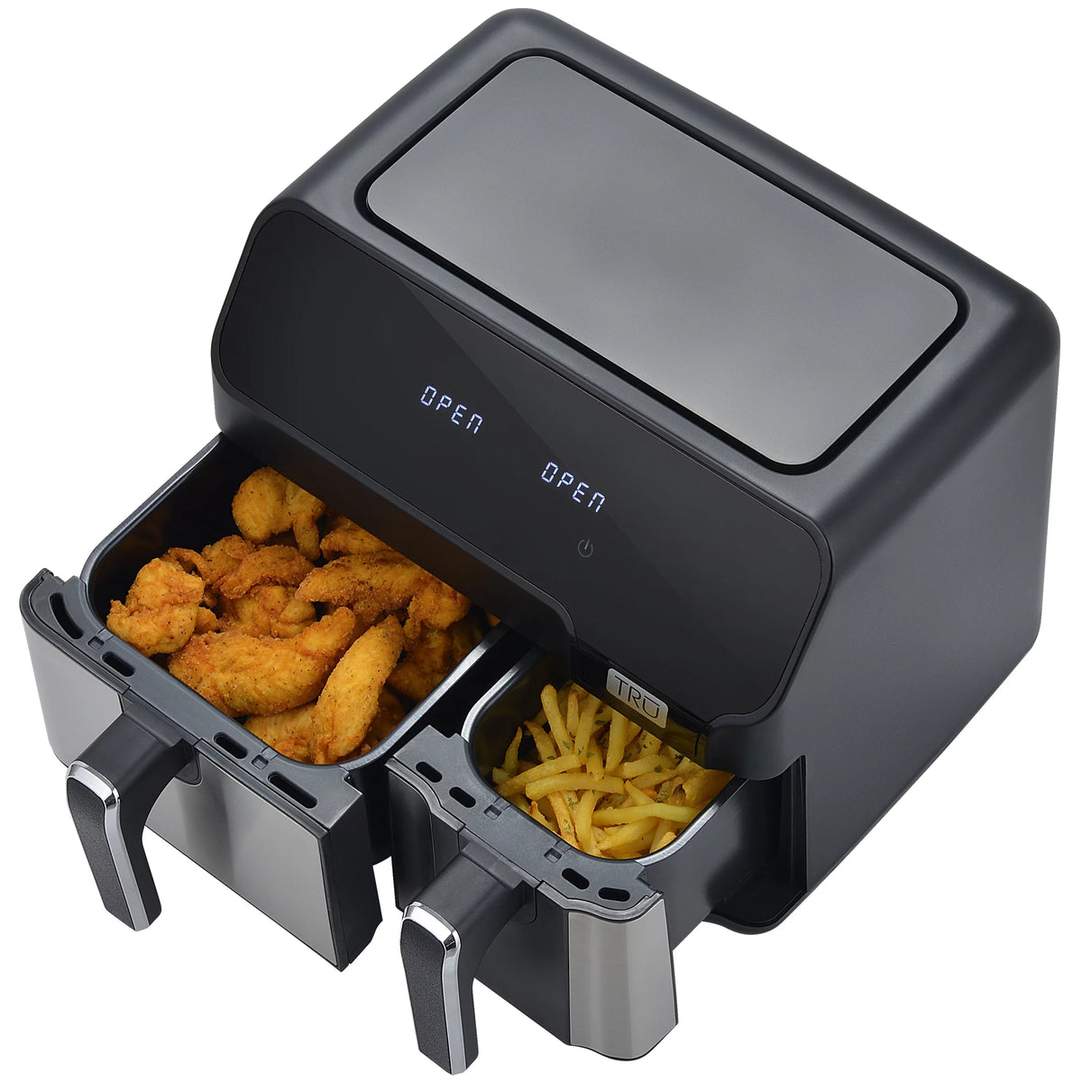 9 Quart Dual Basket Digital Air Fryer Black and Stainless K2630