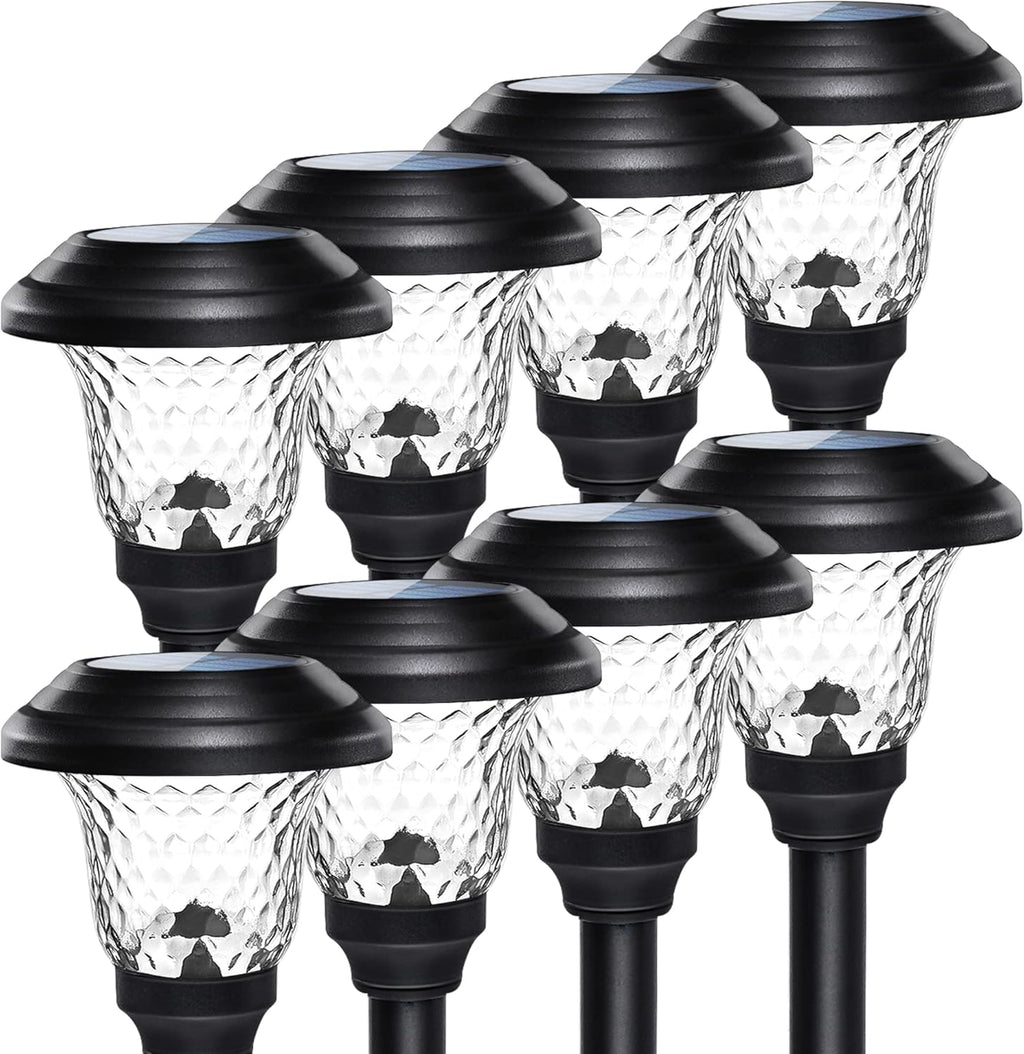 8 Pack Solar Pathway Lights Warm White Brown B7591