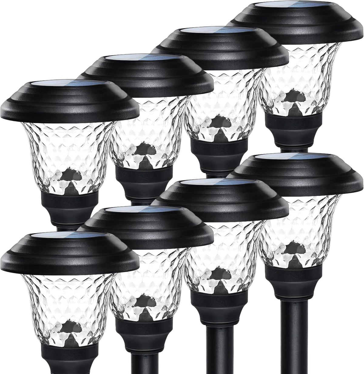 8 Pack Solar Pathway Lights Warm White Brown B7591