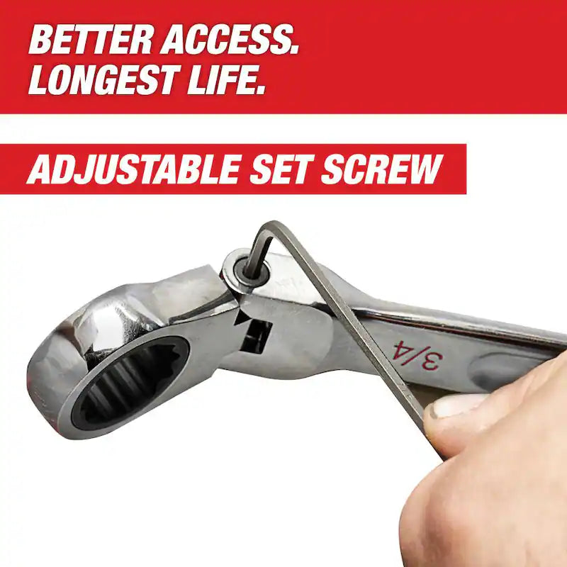 7-Piece Flex-Head Ratcheting Combination Wrench Set SAE A899233