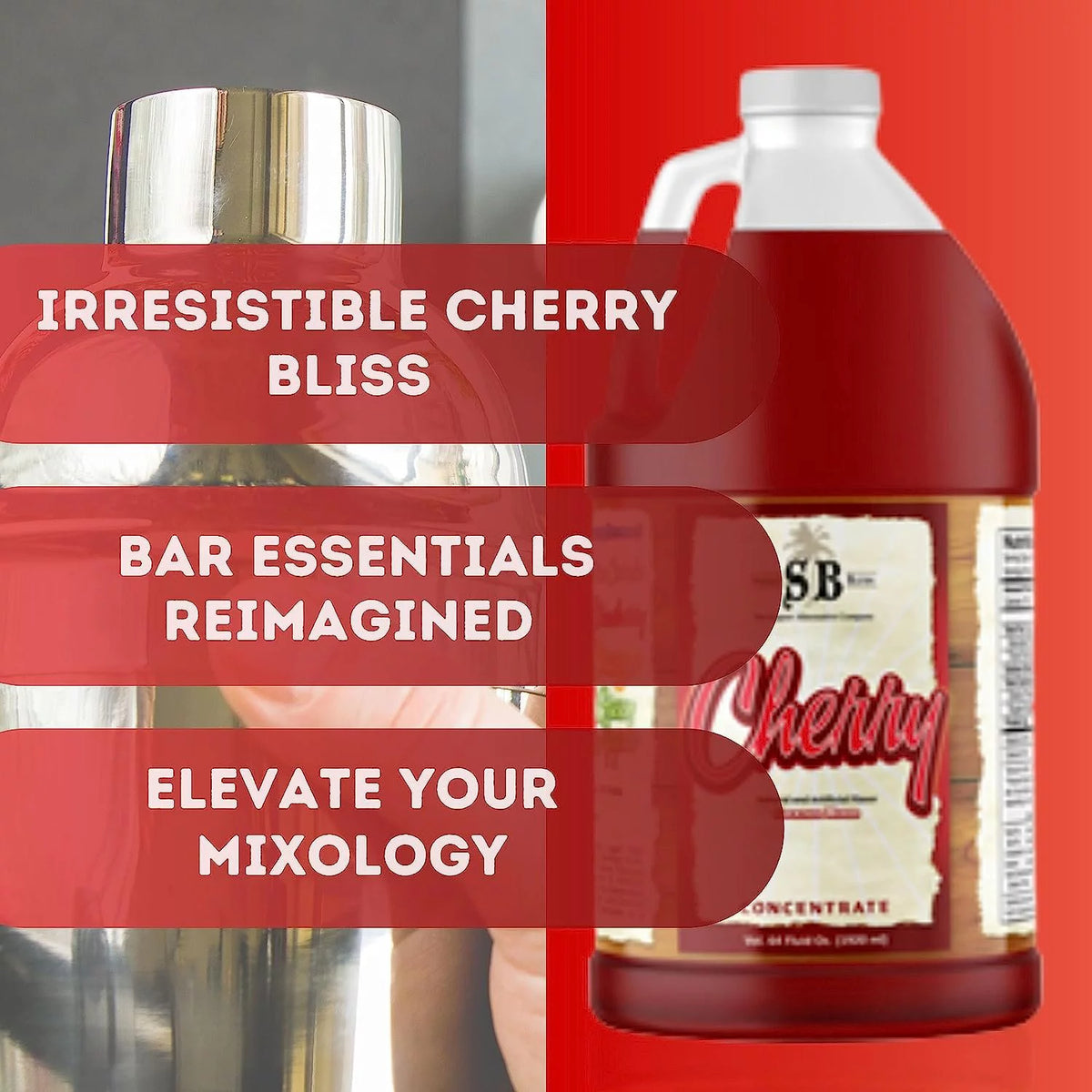 Cherry Flavored Syrup Cocktail Mixer Concentrate 1/2 Gallon X2809