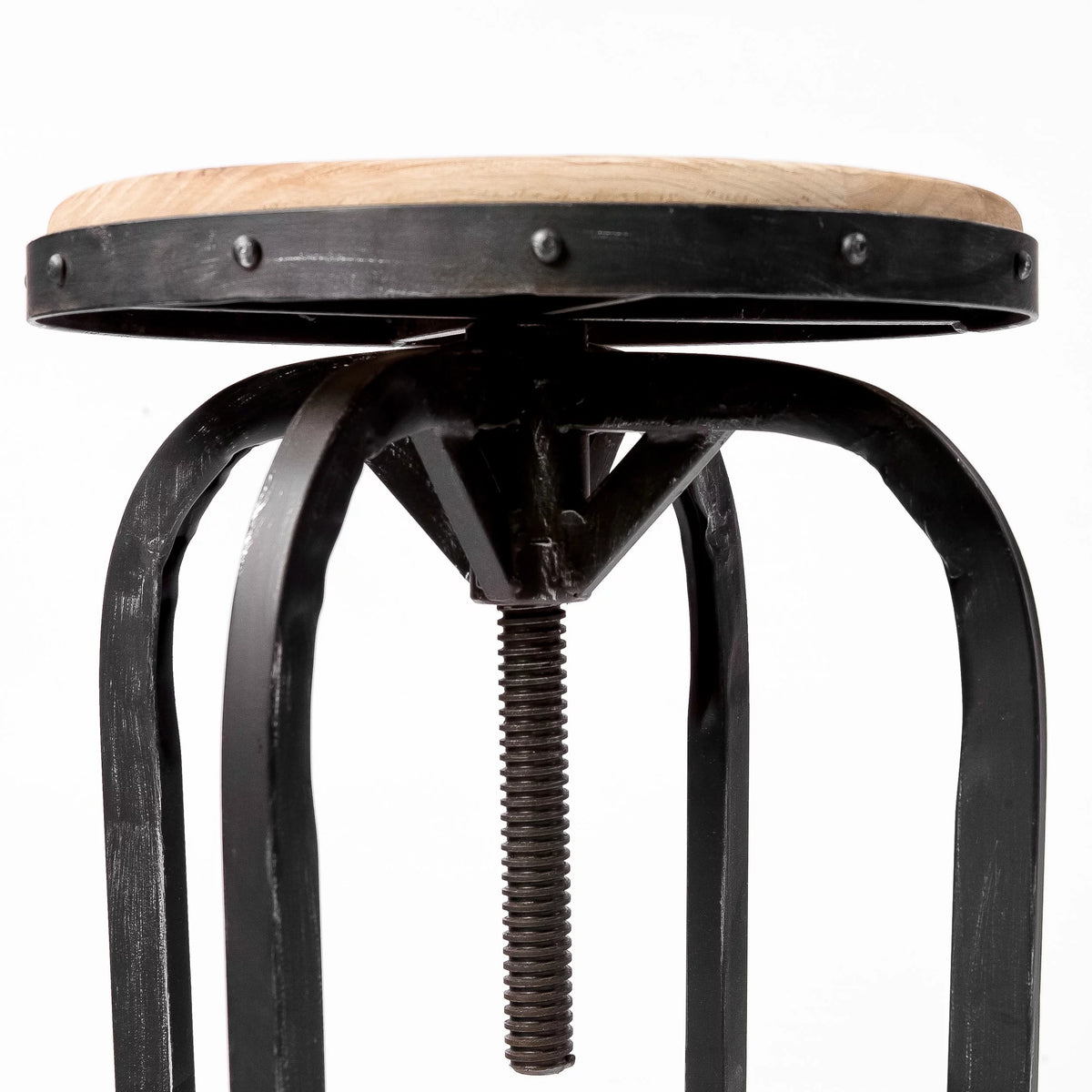 Adjustable Swivel Fir Wood Barstool R6057
