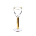 Stemmed Liquor Glasses with Gold Stem & Rim, Set of 6 C921
