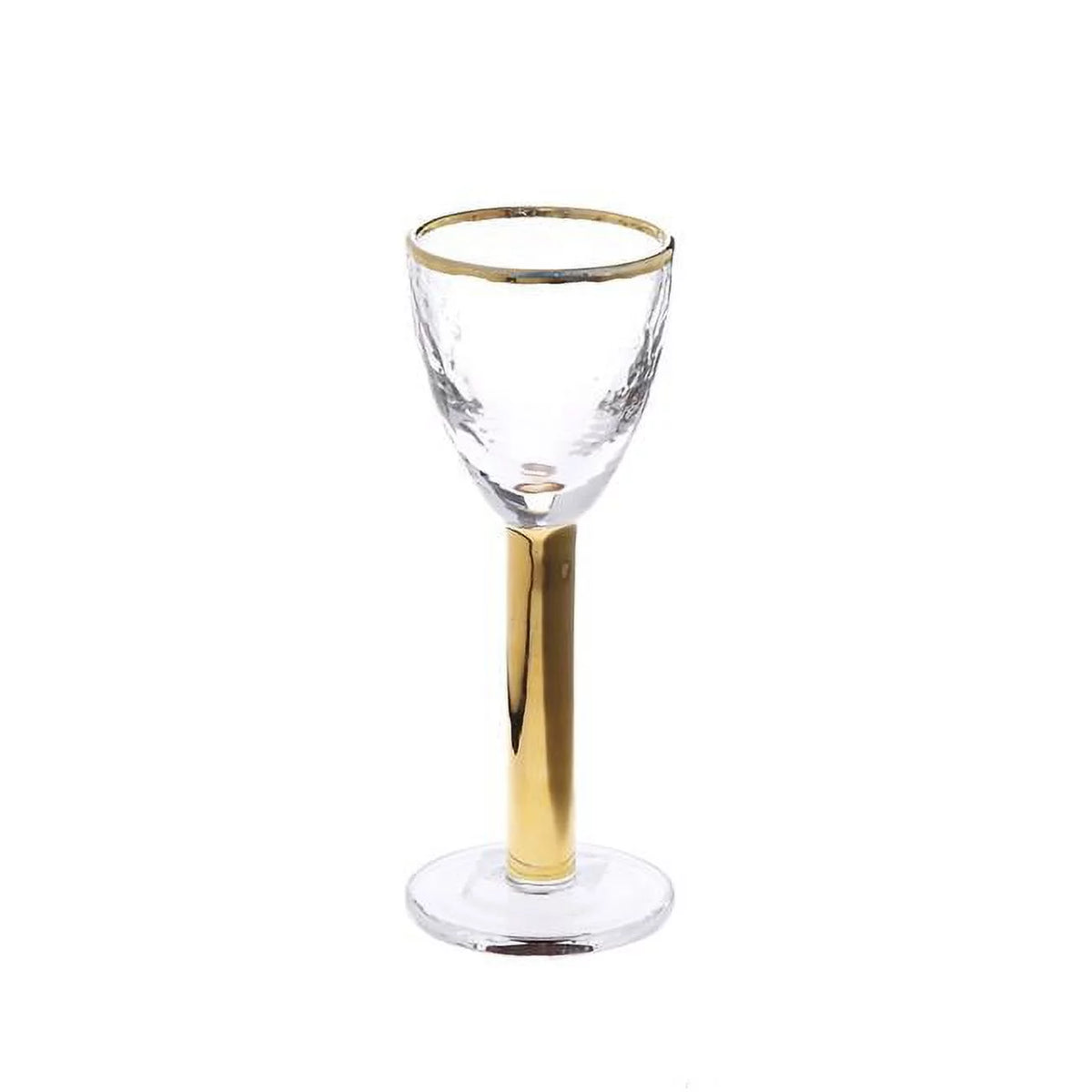 Stemmed Liquor Glasses with Gold Stem & Rim, Set of 6 C921
