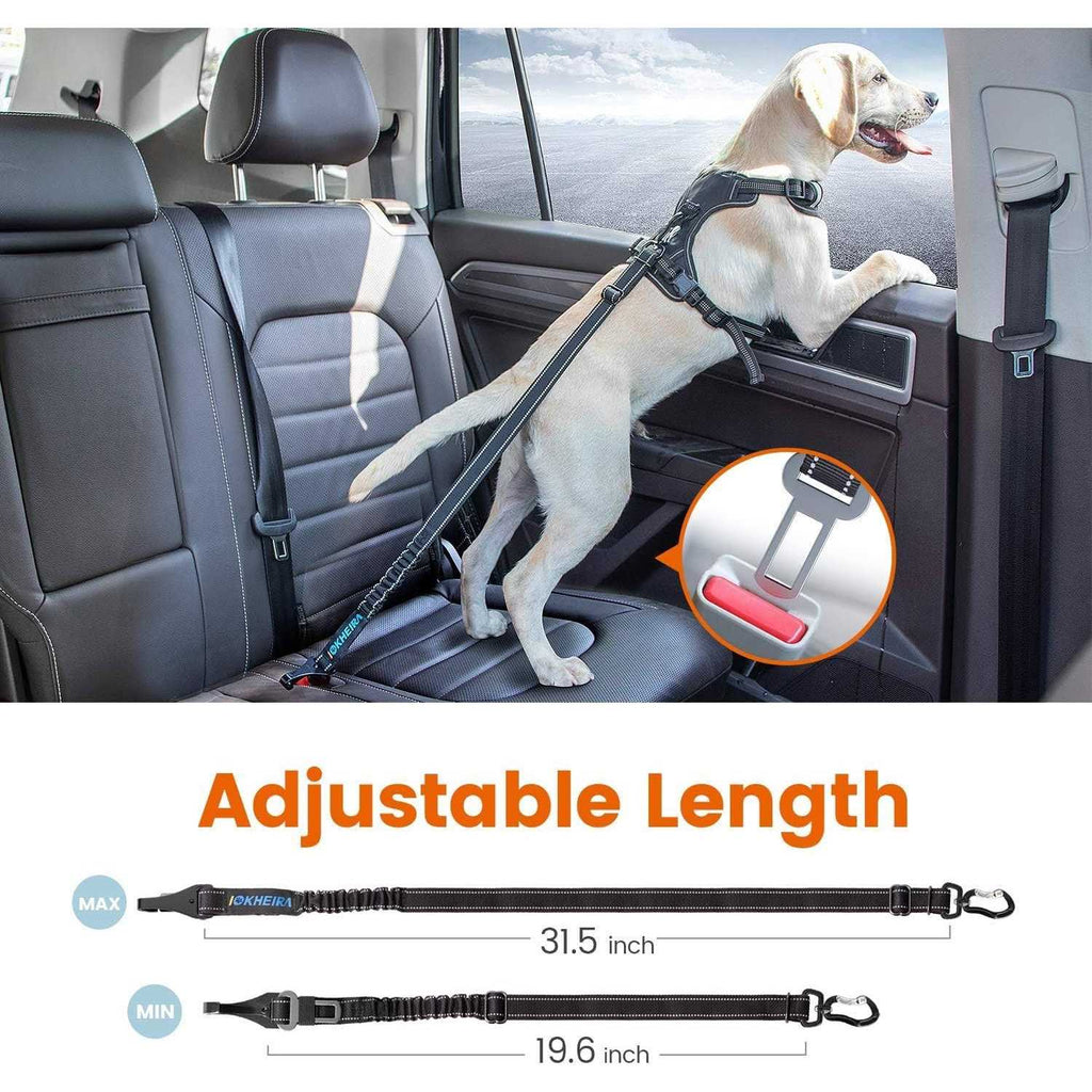 Dog Seat Belt Car Harness Reflective Bungee Q6665