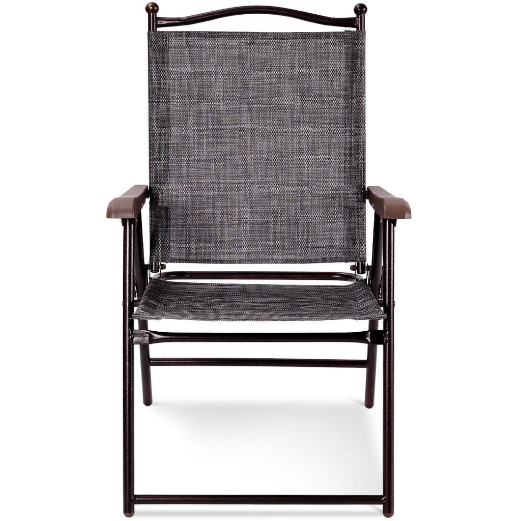 Set of 2 Black Folding Sling Back Chairs I9070