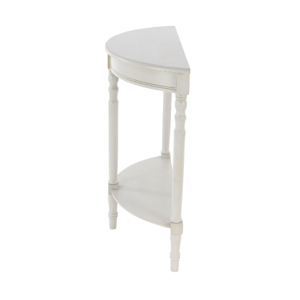 Cream Half Moon Wood Console Table S789