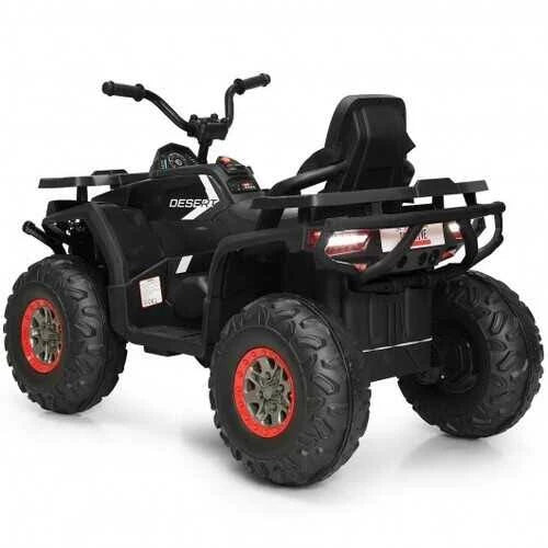 Black Kids Electric 4-Wheeler ATV Quad with MP3 and LED Lights J4661