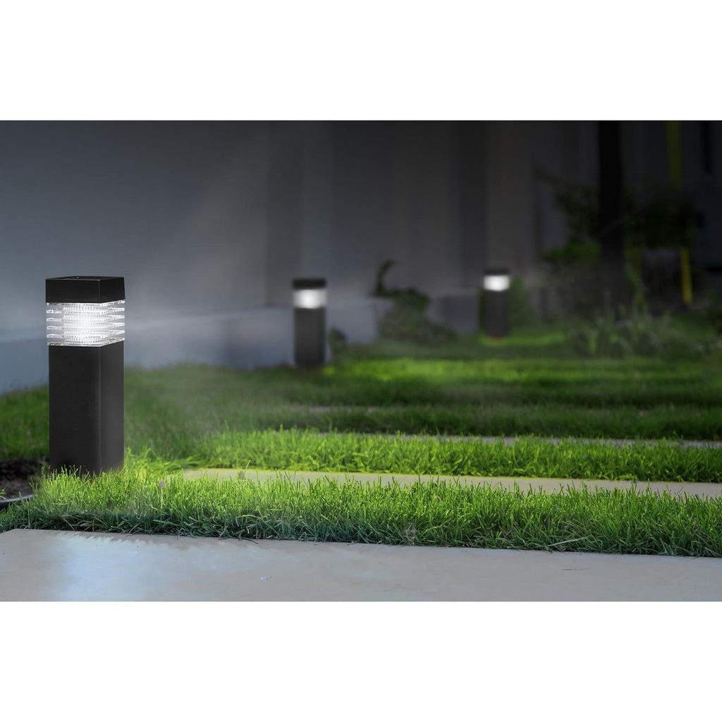 15.75 in. Solar LED Black Bollard Pathway Light, 1 Pack Y770189