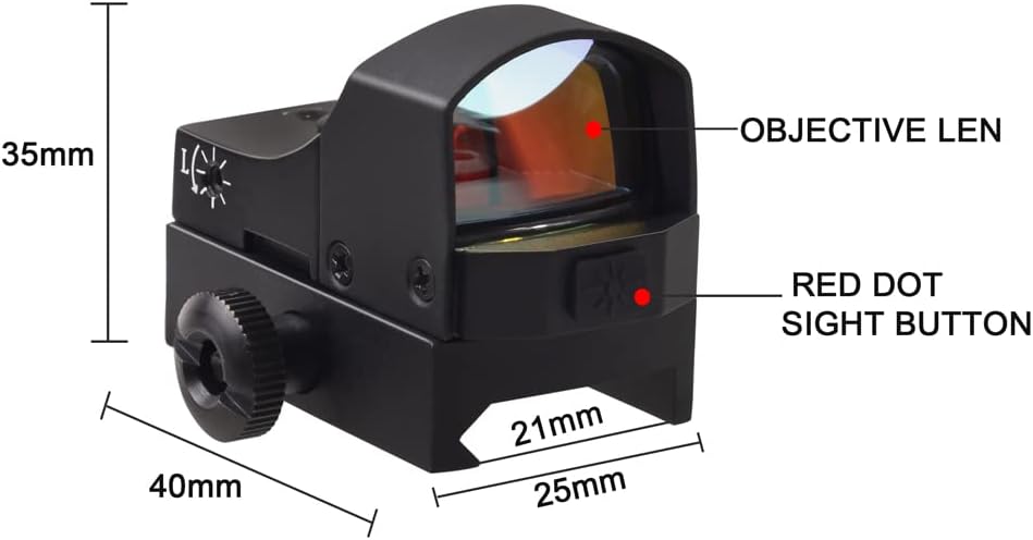 Red Dot Reflex Sight with Removable Picatinny Rail 2MOA 4 Brightness Levels L68081