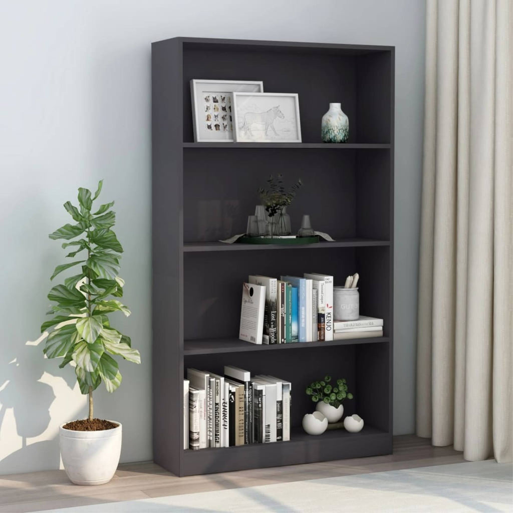 4-Tier Gray Chipboard Book Cabinet M956