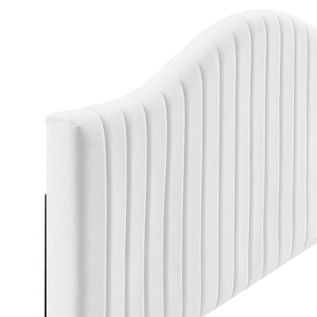 White Channel Tufted Performance Velvet King/California King Headboard W260