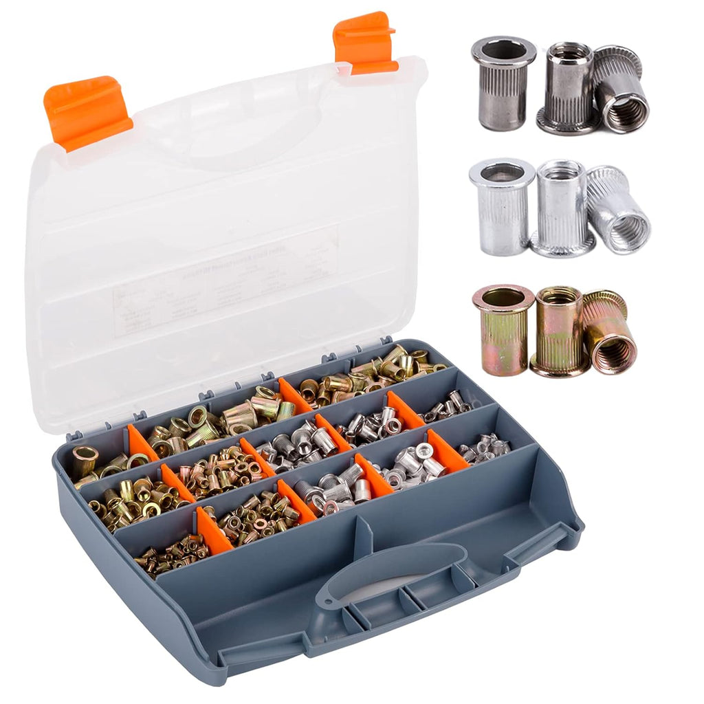 1010pcs Metric Rivet Nut Kit M3-M12 Stainless Steel with Case M3588