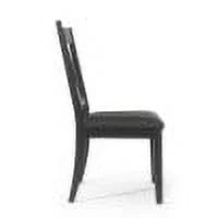 Black Faux Leather Wood Dining Chairs Set of 2 I544