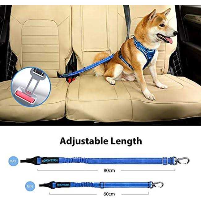 Dog Seat Belt Car Harness Reflective Bungee Q6665