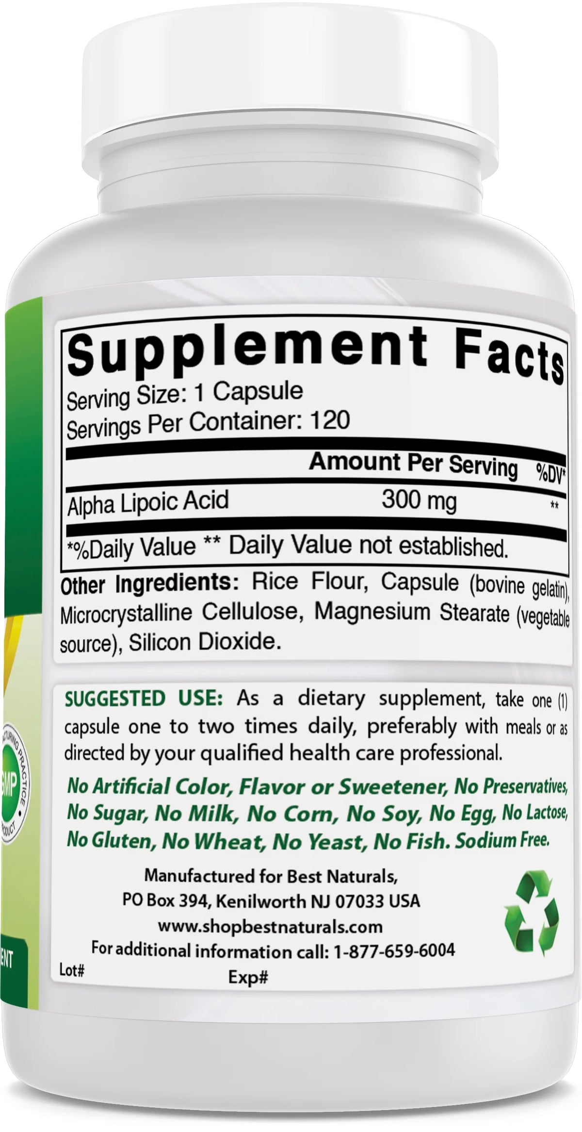 3 Pack Alpha Lipoic Acid 300 mg 120 Capsules R6333