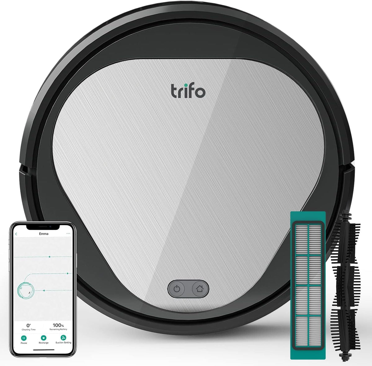 Robot Vacuum, 4000Pa Suction, 2600mAh Battery, Self-Charging Z9952