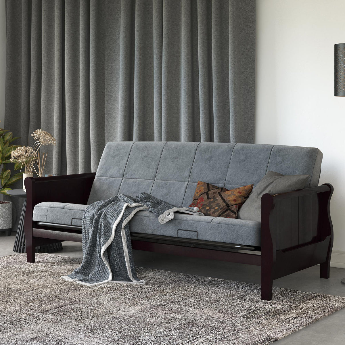 Black Full Size Quilted Microfiber Futon Mattress V360183