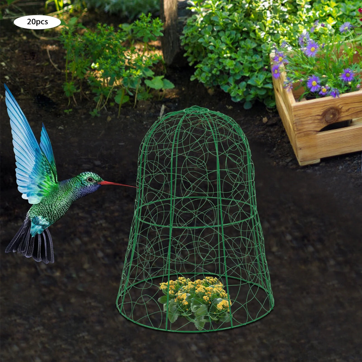 20 Packs Garden Chicken Wire Cloche 13" x 16" Plant Protector Cover Dome Metal Garden Protection Cage V301