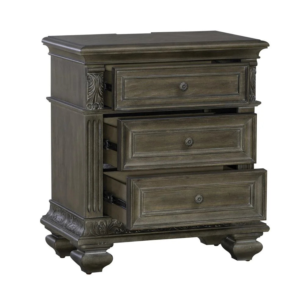 3-Drawer Wood Nightstand C77107