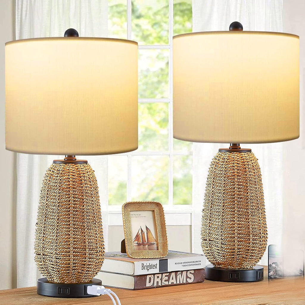 Large White Fabric Linen Lampshade Set of 2 X892